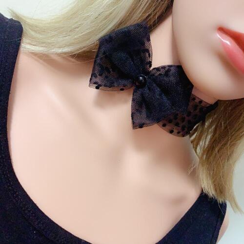 Ladies Gothic Black Lace Bowknot Choker Necklace Women Party Collar Accessries Fashion Gift