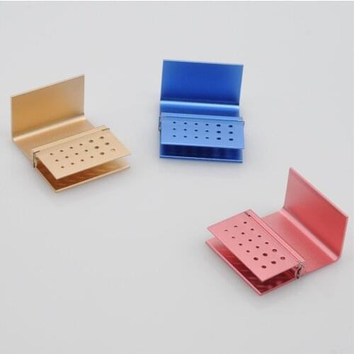 1/2/5 Pcs Dentistry Clinic 18 Holes FG/RA High\Low Speed Bur Holder Box Alumimum Block Blocks Bur Cases For Dental Lab