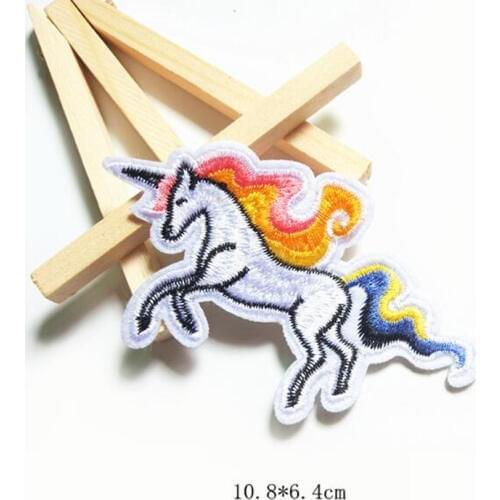10pcs/lot Colorful Unicorn Patches for clothing Sew or Iron on Embroidered Decorative DIY Accessories Appliques Horse Parches