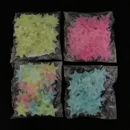 100pcs wall decorations luminous star light patch fluorescent sticker 3D three-dimensional wall stickers bedroom roof Star