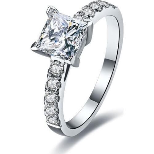 1CT Test Positive Brand Moissanite Engagement Ring Solid 14K White Gold Women Wedding Ring Test Positive Never Fade