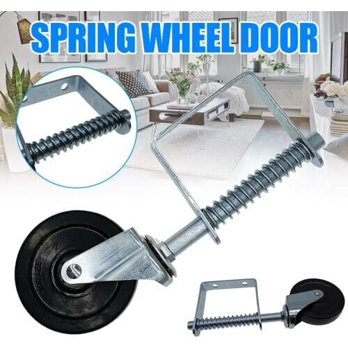 4 Inch Rubber Gate Wheel Spring Loaded Caster Heavy Duty 220Lbs Load Capacity Universal Best Price
