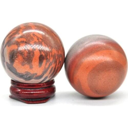 40mm Australian Print Jasper Quartz Crystal Shpere Healing Reiki Gemstone Massage Ball Trinket Natural Stone Decor With Stand