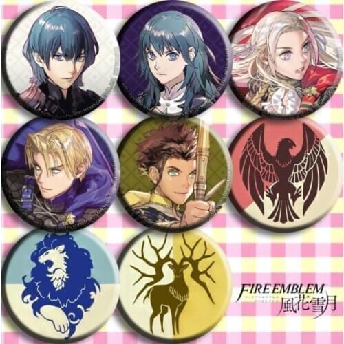 8pcs/1lot Anime Fire Emblem: ThreeHouses Figure 4798 Badges Round Brooch Pin Gifts Kids Toy