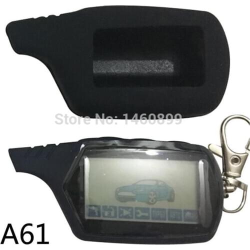 Top Quality Two-way A61 LCD Remote Control Keychain + Silicone Key case for Anti-theft Key StarLine A61 2 way car alarm system