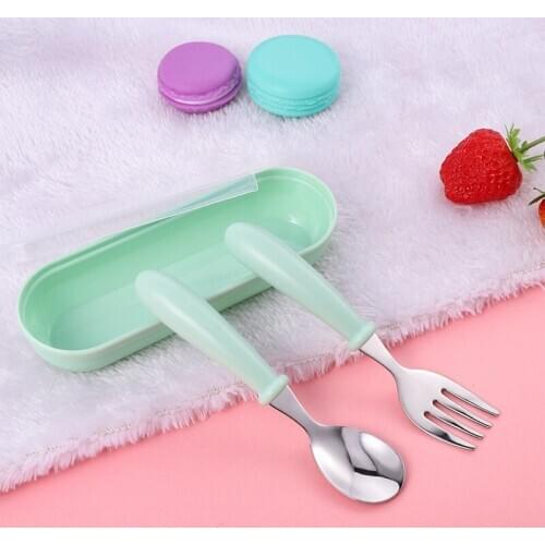 Baby Gadget Baby Cutlery Childrens Tableware Cutlery Baby Food Feeding Spoon Fork Three Styles Optional New Childrens Utensils
