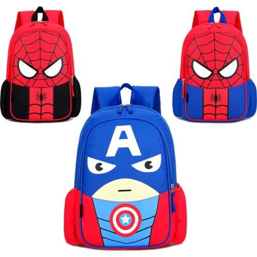 Marvel Spider-Man Captain America Childrens Backpack School Bag Kindergarten Small School Bag Baby Little Girl Cartoon Backpack