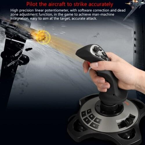 1Pc PXN-2113 Flight Joystick Has 12 Programmable Buttons And Vibration Function Suitable For PC Windows XP/7/8/10 System 85DD