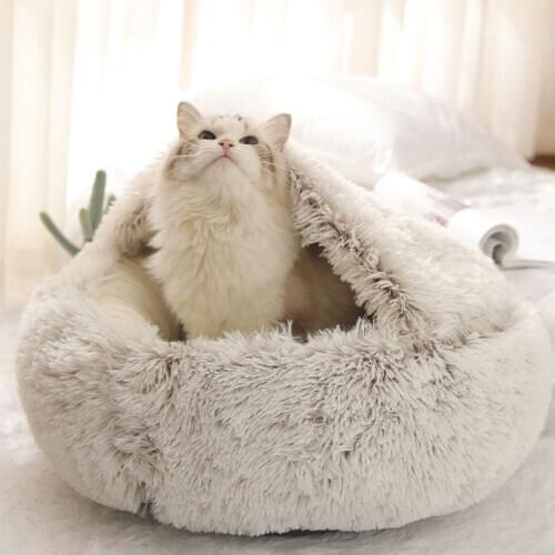 Long Plush Lounger for Dogs Big Soft Animal Cat House Puppy Resting Solid Cotton Cat Furniture Pink Winter Warm Dogs Accessories