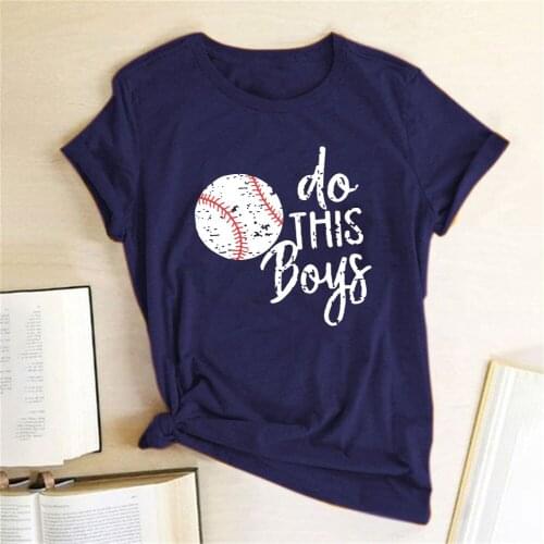 Lets Do This Boy Baseball Print Women Mom Tshirt Casual Letter Print Tops Tee Graphic Tees Femme Fashion Unisex Harajuku Shirt