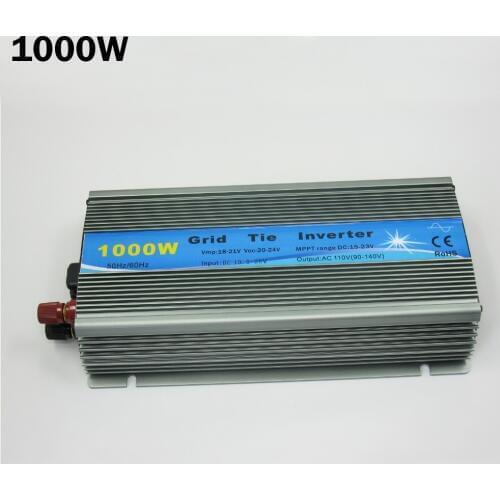 Grid Tie Inverter 1000W MPPT function Pure Sine Wave 110V or 220V output 18V Input Micro On Grid Tie Inverter 18V 36 Solar Cells