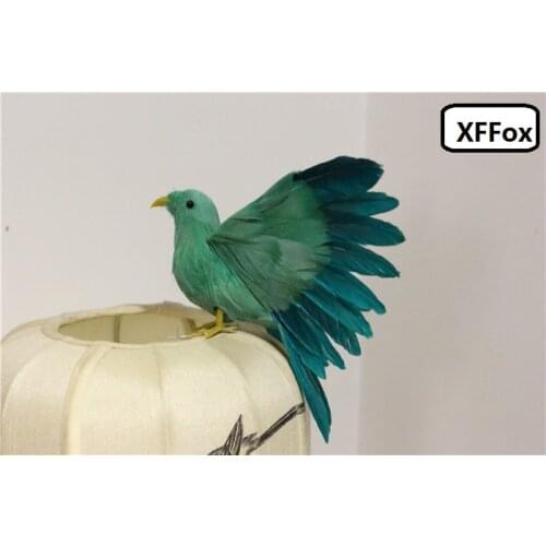 Creative real life green bird model foam&feather simulation wings bird gift about 16cm xf2556