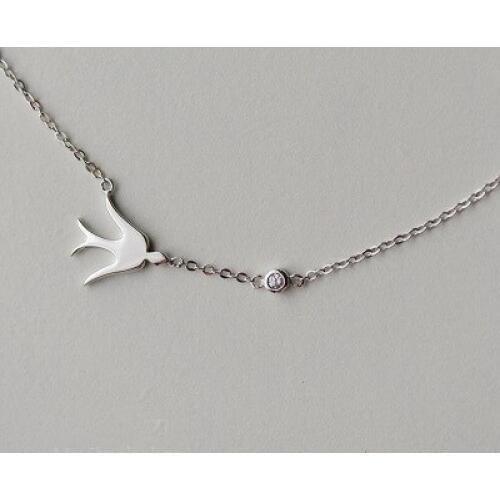 Daisies Pure 925 Sterling Silver Cute Bird Swallows Necklaces & Pendants For Women Girls Gift Sterling-silver-jewelry