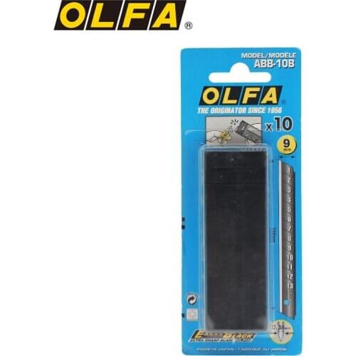 OLFA imported from Japan utility knife black replacement blade 9mm sharpe 10 piece blister pack ABB-10B