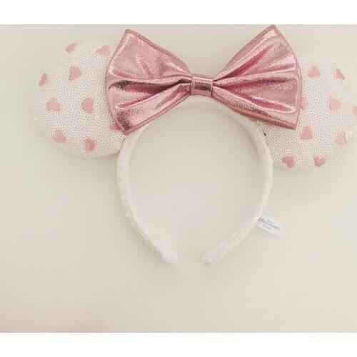 Disney pink love Ears Mickey Minnie Mouse Ears Headband New