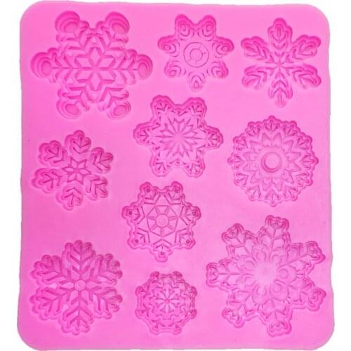 Christmas Snowflake Silicone mold fondant mold cake decorating tools chocolate gumpaste mold kitchen Baking tools T1087