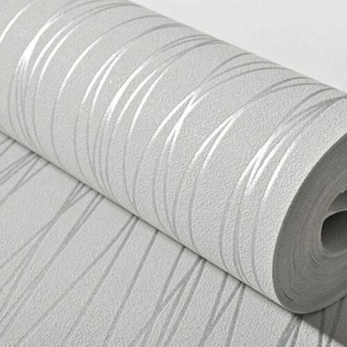 Modern Vertical Stripe Wallpaper 3D Embossed Flocking Non-Woven Wall Paper For Living Room Bedroom Background Wall Home Decor 3D