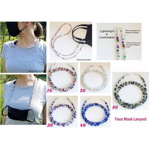 70cm/50cm long Glass Beads Mask Chains Glasses Chain Neck Strap Lariat Lanyards Eyewear Cord Holder Neck Strap DIY Accessories