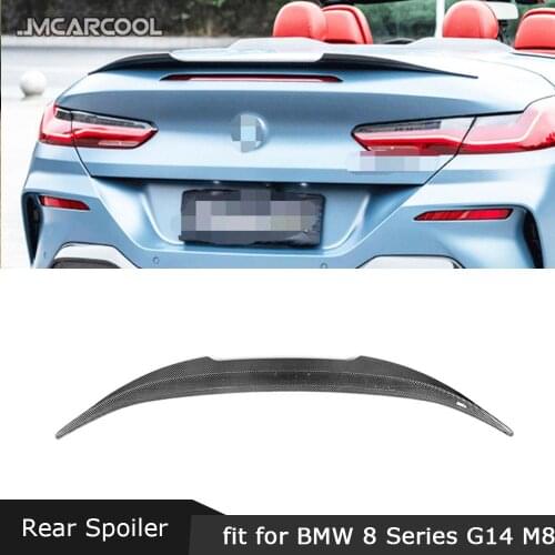 Dry Carbon Fiber Material Rear Trunk Boot Spoiler FRP Black Lip Wings For BMW 8 Series G14 F91 M8 Cabriolet 2 Door 2020 UP