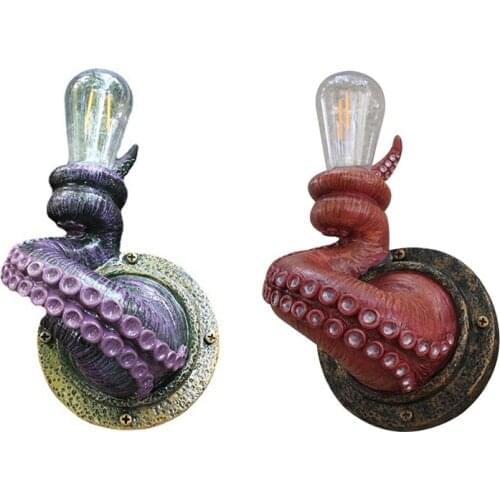 Retro Octopus Light Tentacle Monsters With Bulbs Hanging On Wall Octopus Tentacle Lamp For Home And Garden Decor