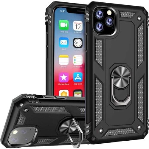 Shockproof Armor Ring Holder Phone Case For iPhone 13 11 12 Pro Max XR XS Max X 7 8 Plus 13 Mini Magnetic Kickstand Back Cover
