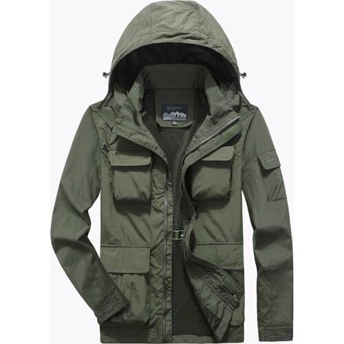 Mens Windbreaker Jackets Plus SIze 6XL 7XL Waterproof Military Hooded Jacket Casual Coat Male Clothing 2021 Autumn Jackets Men