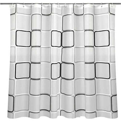 PEVA Waterproof Shower Curtain Liner Translucent Bathroom Curtain Luxury Bath Curtain With 12 High Quality Hooks