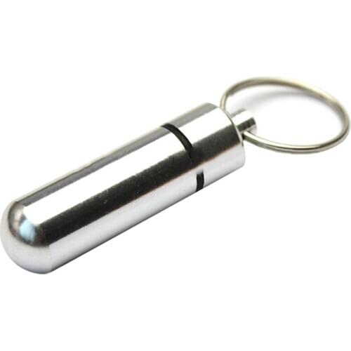 14mm*48mm Waterproof Pill Box Case Cache Container Geocache New Key Rings Keychain Holder