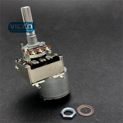 [YK] 586 power amplifier with double motor potentiometer type 148 B10K B10KX2 handle length 25MM flower 6 feet switch