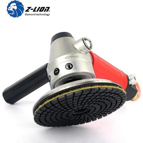 Z-LION 1 Piece Air Wet Polisher M14 Thread Pneumatic Air Tool Air Sander Pneumatic Polisher With 1 Piece Aluminium Backer Pad 4"