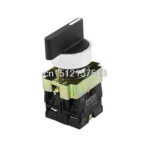 ZB2-BE101 SPDT 2NO 4 Terminal 3-Position Rotary Selector Switch AC600V 10A