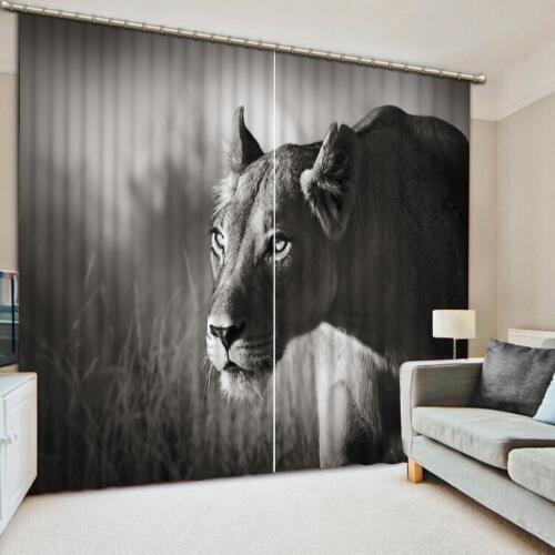 Animals Print Light Blocking Durable Practical Window Treatment Decorative Polyester 3D Window Curtains for bedroom Living room