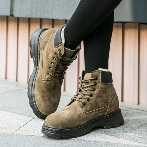 Snow Boots Women Shoes lace up Warm Plush Fur Ankle Boots Winter Female Flat Casual Shoes fashion Ultralight Footwear