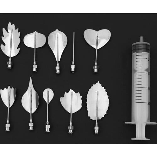 11pcs 3D Gelatin Jelly Flower Art needles Tools Jelly Cake Gelatin Pudding Nozzle Syringe Russia Nozzle Cake Decorating Tools