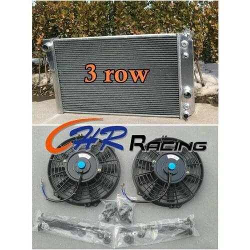 3 ROW Aluminum Racing Radiator+Fans for 1984 - 1990 1985 1986 1987 1988 1989 1990 CHEVY CORVETTE 5.7L L83/S10 V8