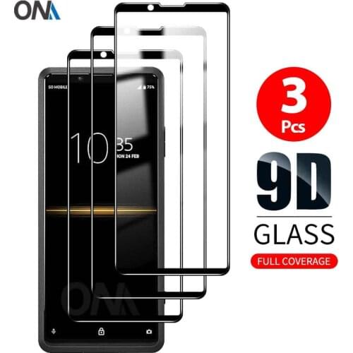 3Pcs 9D Curved Tempered Glass For Sony Xperia Pro / 1 II / 5 II / 10 II Screen Protector For Sony 1 / 5 / 10 Protection Film