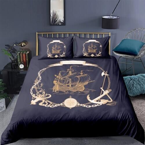 3D Bohemian Duvet Sets Bedding Set Quilt Comforther Covers Pillow Shams Full Twin Double Single Size Sailboat Custom Bed Linens