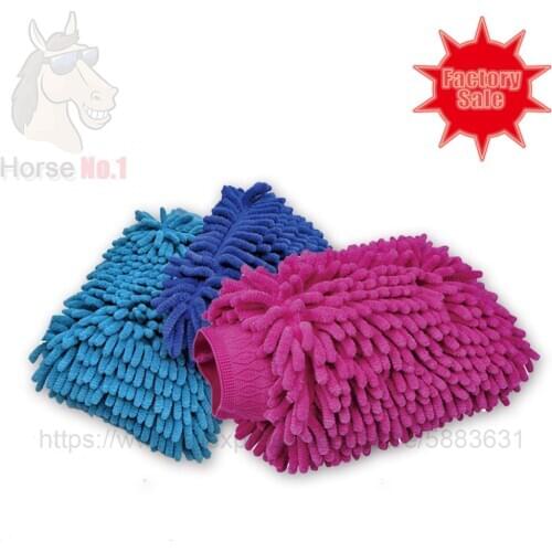 86 2023 Microfiber Washing Hand Dual-Side Glove Horse Dust Cleaning 21x16cm Chenille Material Grooming Glove Massage Cleaning