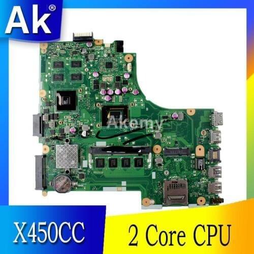 AK X450CC Laptop motherboard For Asus X450CC X450C X450 Test original mainboard 2 Core CPU