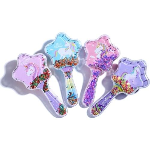 Cartoon Airbag Comb Anti-static,unicorn Mermaid Pattern Comb For Women Girls, Hair Detangling Plastic Brush Straight Curly Hair