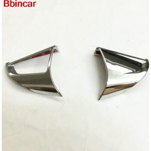 Bbincar ABS Chrome Car Steering Wheel 3 and 9 O'clock Decoration Sticker Refitting Decal 2PCS For Chevrolet Trax 2014 2015