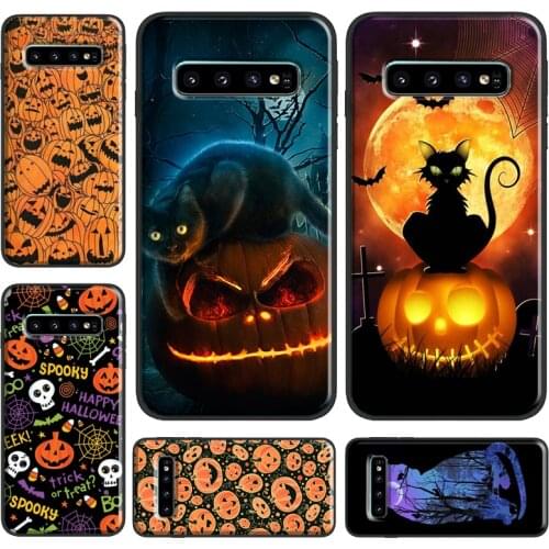 Pumpkin Halloween Bat Boo Case For Samsung Galaxy S20 FE S8 S9 S10 Note 10 Plus Note 9 Note 20 S21 Ultra Phone Cover