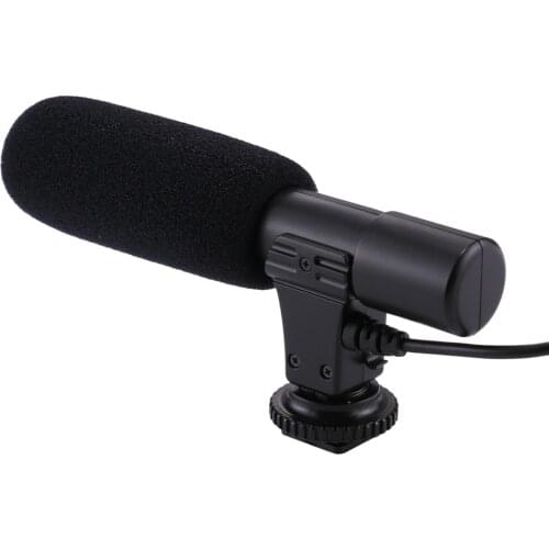 PULUZ 3.5mm Digital Current Video Recording Microphone Interview Hifi HD Sound Microphone Mic SLR Battery DSLR Camera Microphone