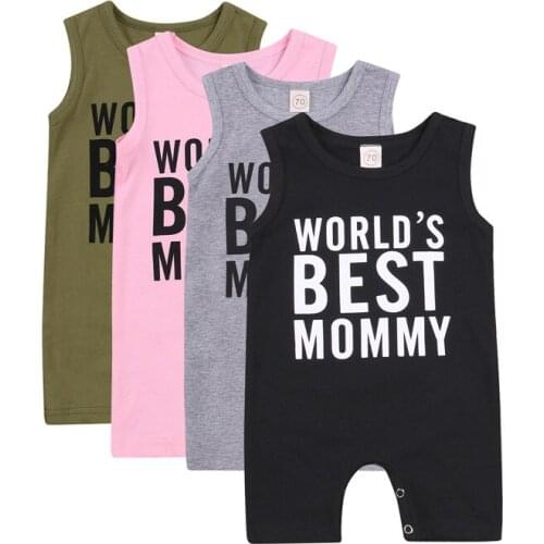 Kids Baby Clothes For Newborns Infant Girls Boys Infant Vest Style Jumpsuit Fashion Letter Print Round Neck Short Pants Clothing