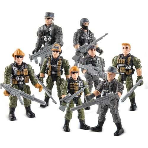 Marine Corps Action Figure Movable Joints Simulation Soldier Weapon Military Model Toys for Children Boys RC Car WPL Traxxas