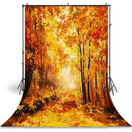 HUAYI Photography Backdrop Newborns Baby Child Photo Booth Background Autumn Forest Leaves Studio Birthday Photo Backdrop D-9139