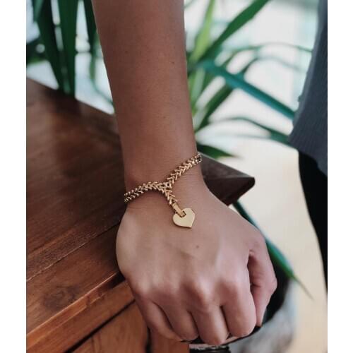 GULCE DERELI, HEART SYMBOL CHARM BRACELET, INFINITY CHAIN BRACELETS, CHARM BRACELETS, GIFT BOX, GOLD/SILVER PLATED