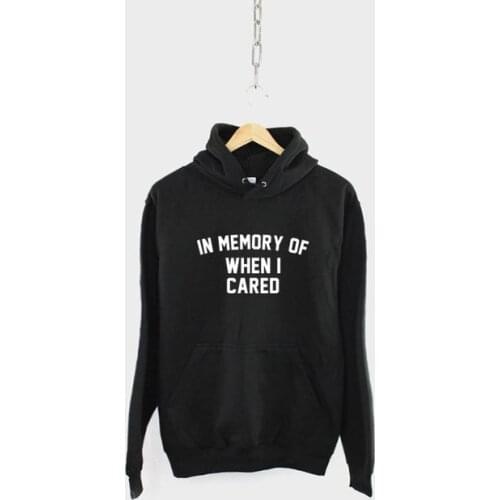 Fashion Hoodies In Memory of When I Cared Streetwear Hoodie Kawaii Pullover Sweatshirts Woman Gothic Aesthetic Harajuku Tops