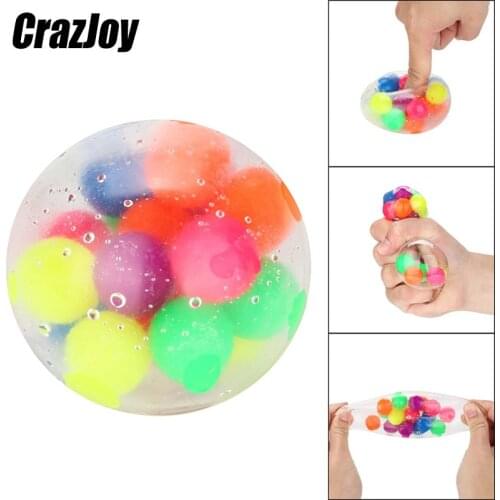 Fidget Toys Stress Ball Pressure Antistress Relieve Spongy Rainbow Ball Decompression Squeezable Relief For Children Toys Adults