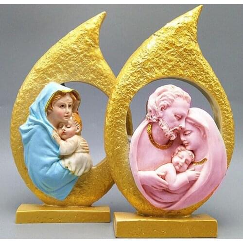 Epoxy Resin Mold Catholic Holy Family Silicone Mould DIY Craft Polymer Clay Tool X7YC